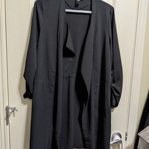 Black Open Front Cardigan